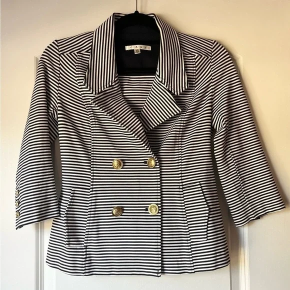 Cabi "Life Jacket" Nautical Navy and White
Striped Double-Breasted Blazer - Picture 3 of 11
